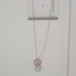 Charming Charlie Rose Gold Filigree Necklace